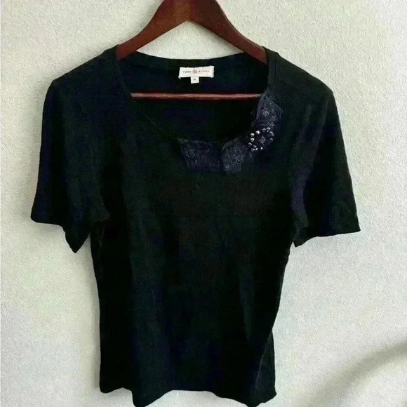 Tory Burch Marcelle Embellished T-shirt - Picture 2 of 7